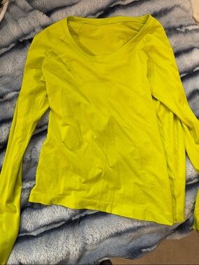 lululemon athletica Neon Lime Long-Sleeve Scoop Neck Top